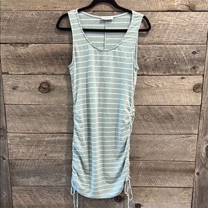 Gilli Striped Sleeveless Dress in Mint and White